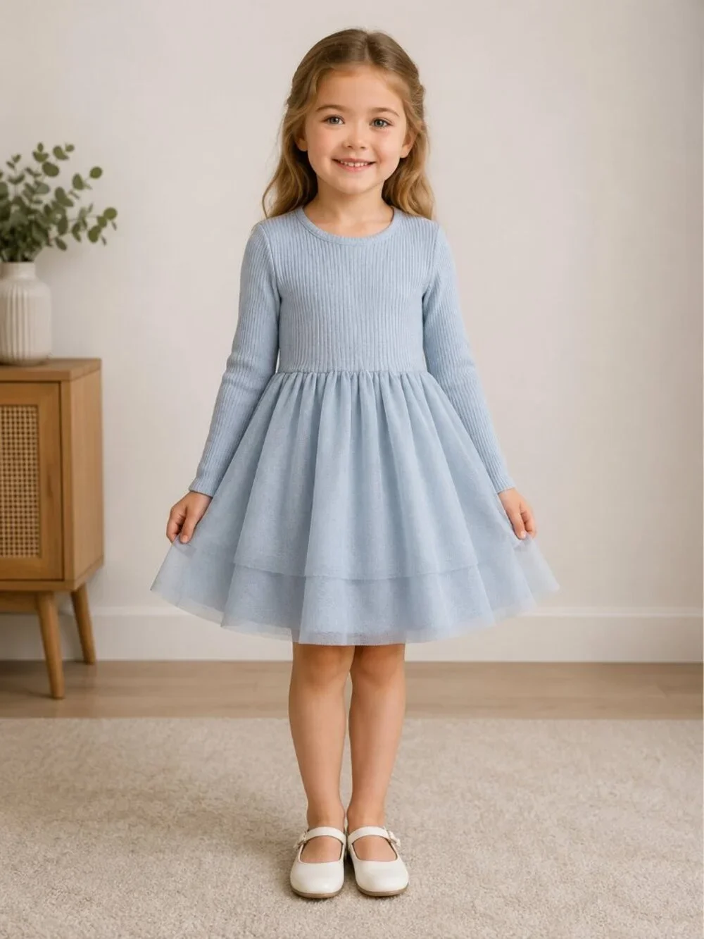 5t long sleeve dresses NEW Unicorn Girls Blue Long Sleeve Dress 2T 3T 4T 5T 6 7